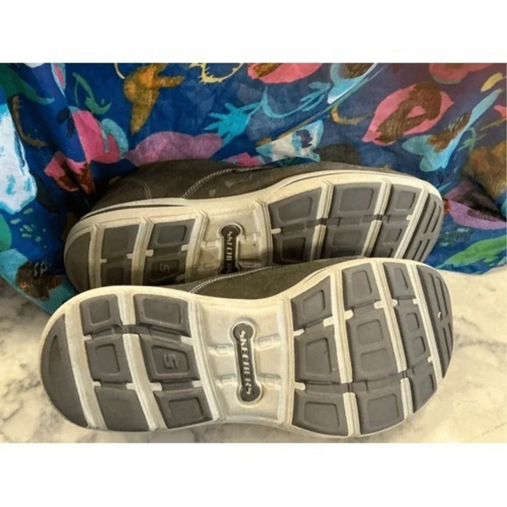 Sketchers Relaxed Fit Air-Cooled Memory Foam Gray Leather Shoes Mens‎ 8.5 Tennis